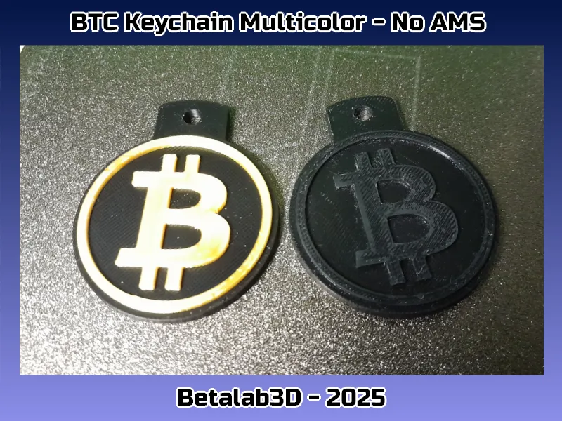BTC Keychain 2 Colors - Printable even without AMS by Betalab3D ...