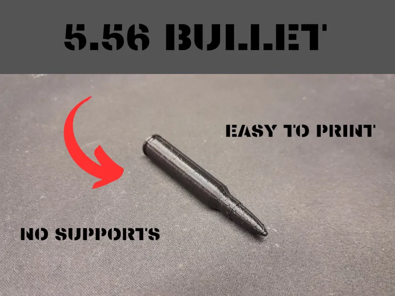Realistic 5.56 Bullet Prop|3D Printed 1:1 Replica|