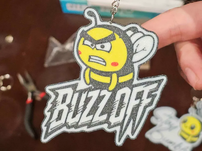Buzz Off Cute Bee Keychain