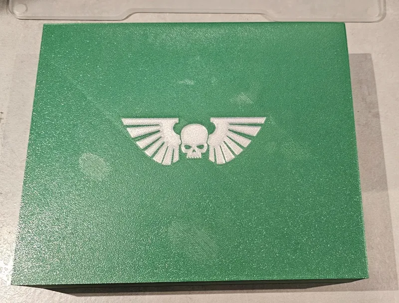 Astra Militarum themed organiser lid / dice tray