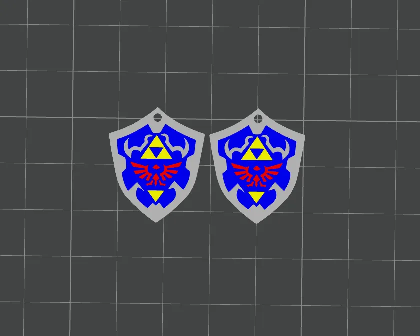 Zelda inspired Shield Earrings view 3