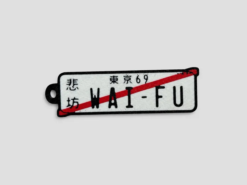 Japanese “WAI-FU” License Plate Keychain JDM Anime