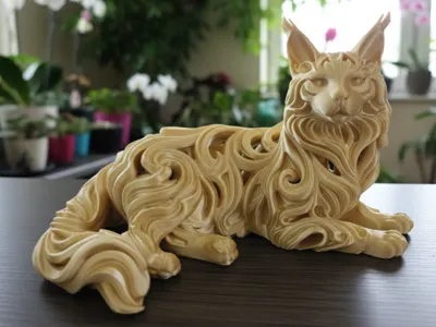 Escultura de Maine Coon