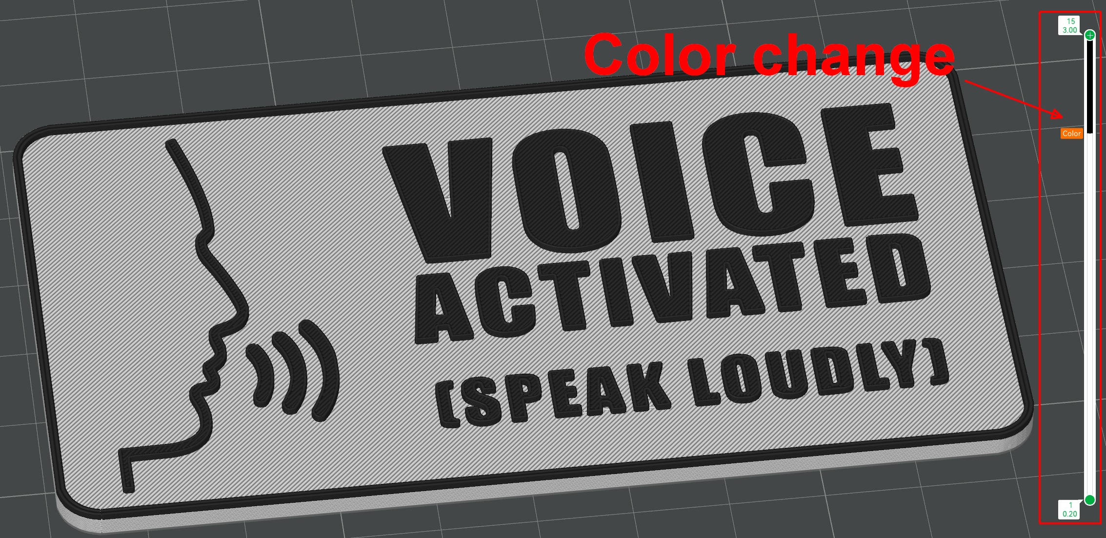 Miniatura 2 do modelo 3D Voice activated sign