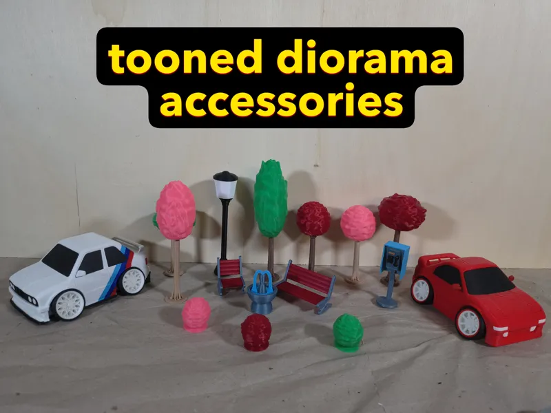accessories for "tooned Diorama" shelf