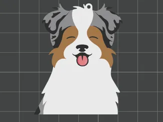 Keychain Australian shepherd blue merle, 8 color