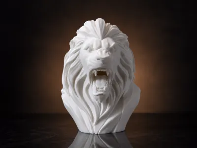 Geometric Lion Statue