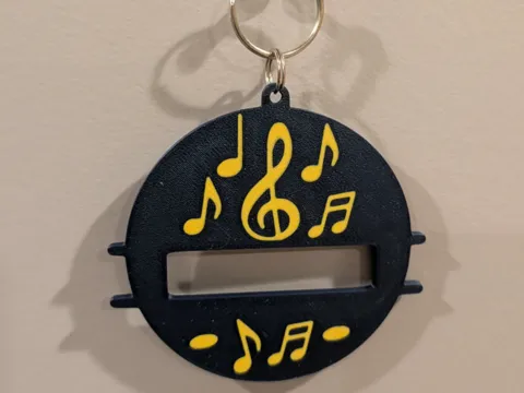 Accesorio para sujetar ligas de cabello: Music hair tie keychain — referencia de MakerWorld