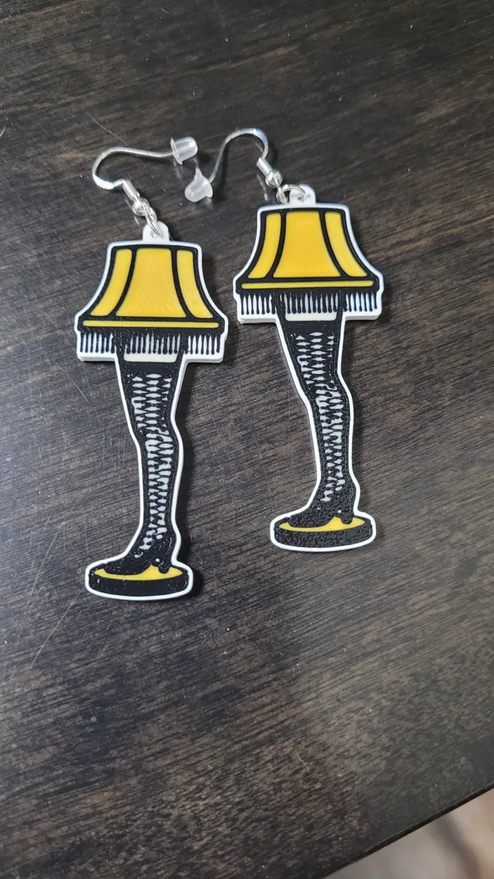 Leg Lamp Pendant and Earrings view 2
