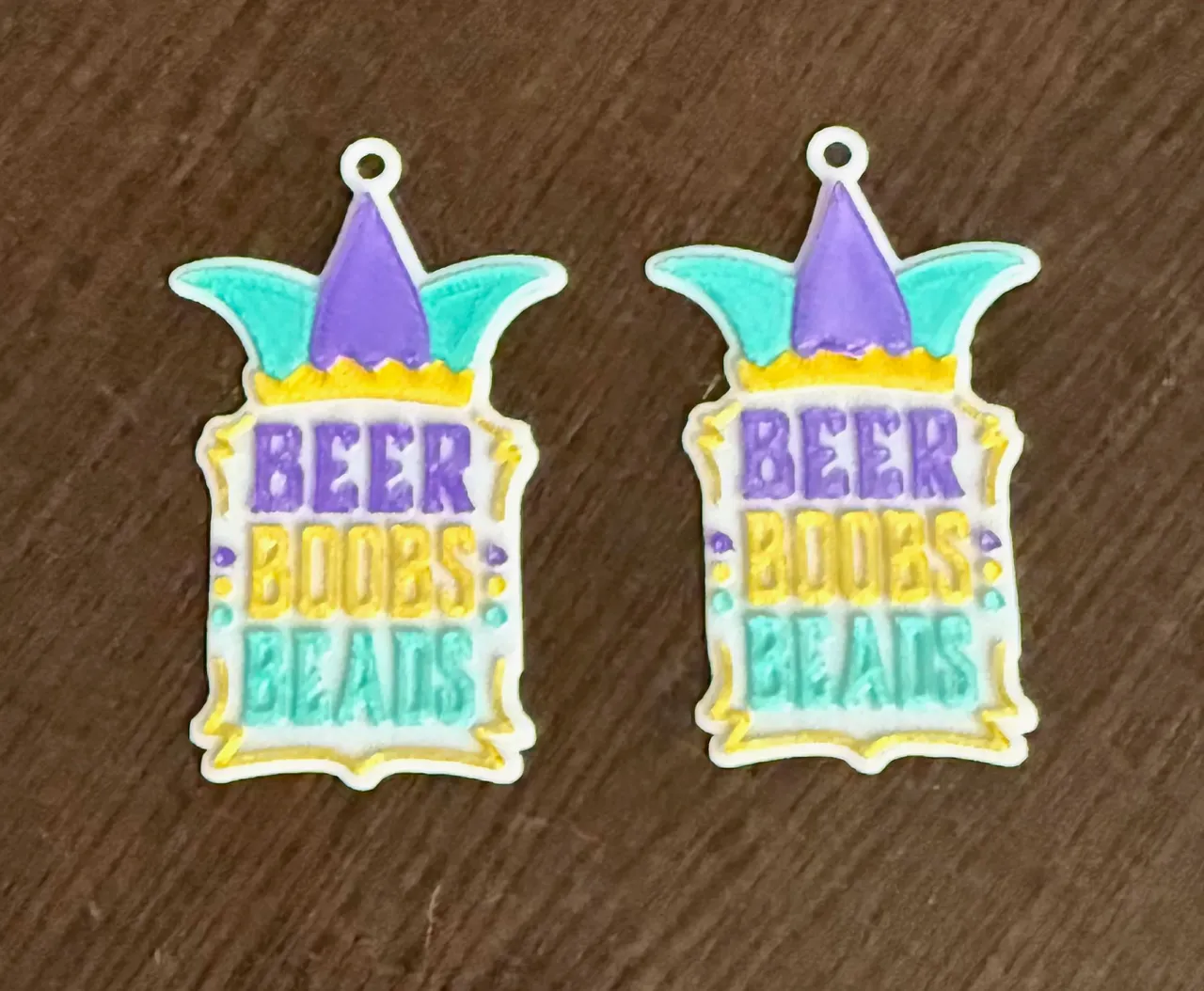 Mardi Gras #3 earrings view 3