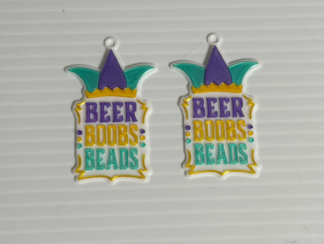 Mardi Gras #3 earrings view 2