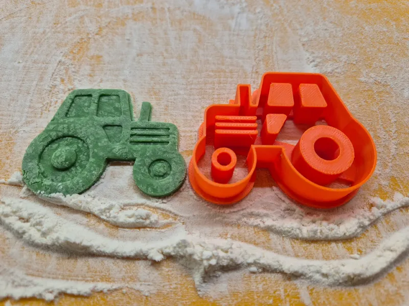 Tractor Cookie Cutter (Simple + Detailed)