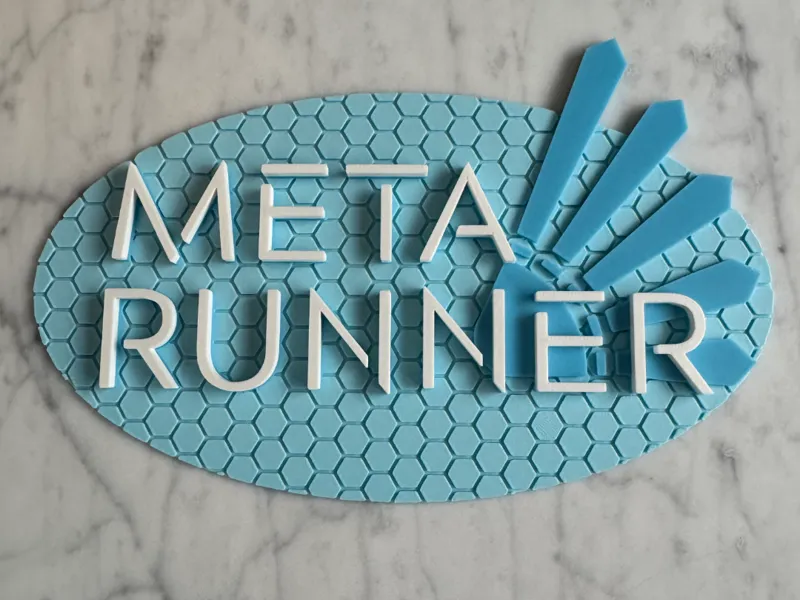 Meta Runner Logo Sign + Stand