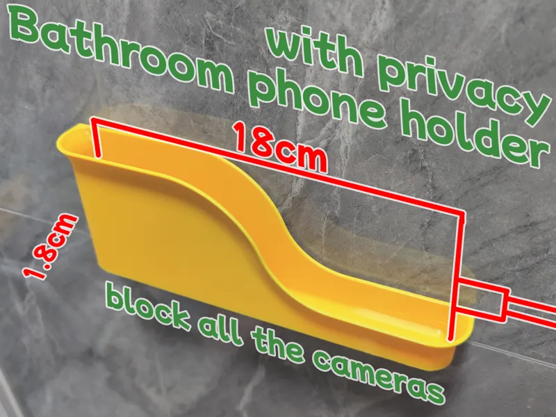Bathroom phone holder with privacy