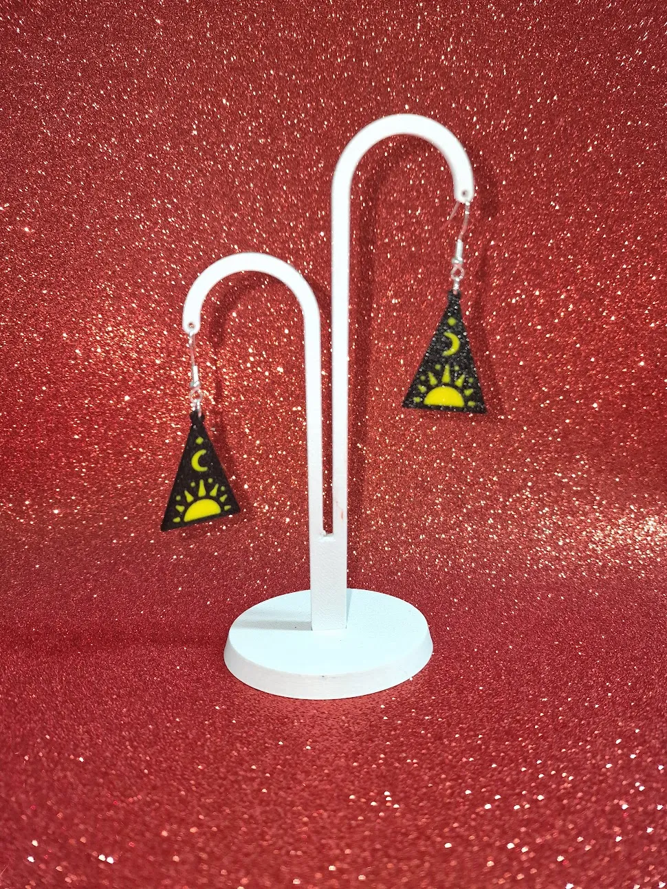 Triangle sky earrings view 3