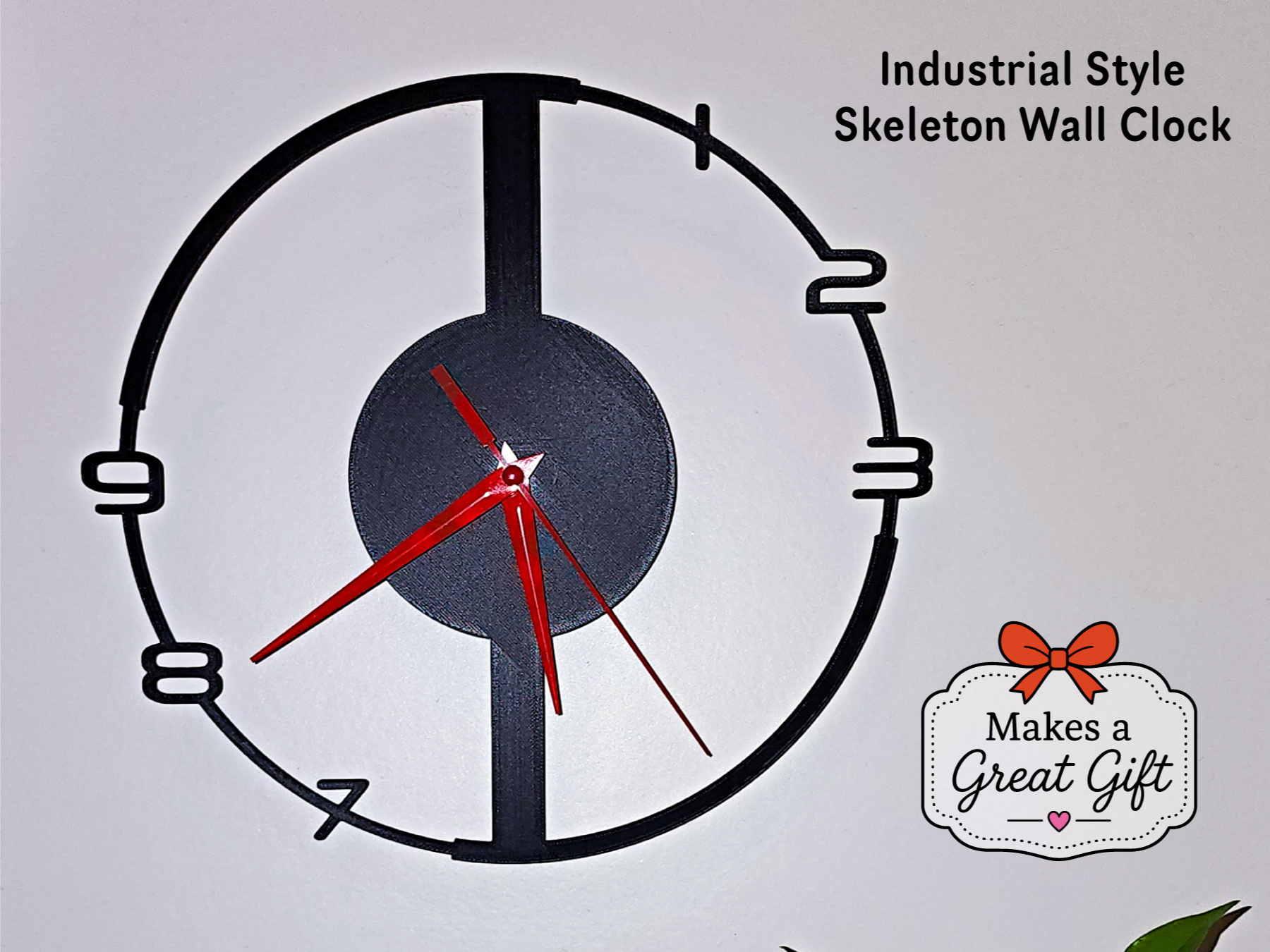 Industrial Skeleton Wall Clock