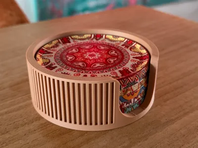 Japandi style coaster holder