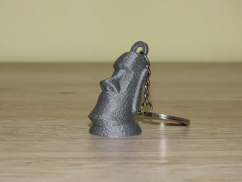 Textured Moai Keychain – Stone Effect