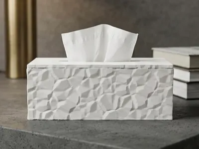 Modern Tissue Holder with Geometric Texture