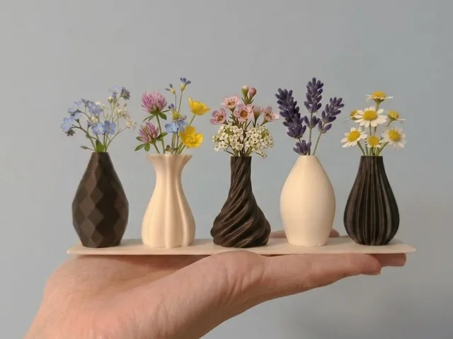 5 Mini Bud Vases Set