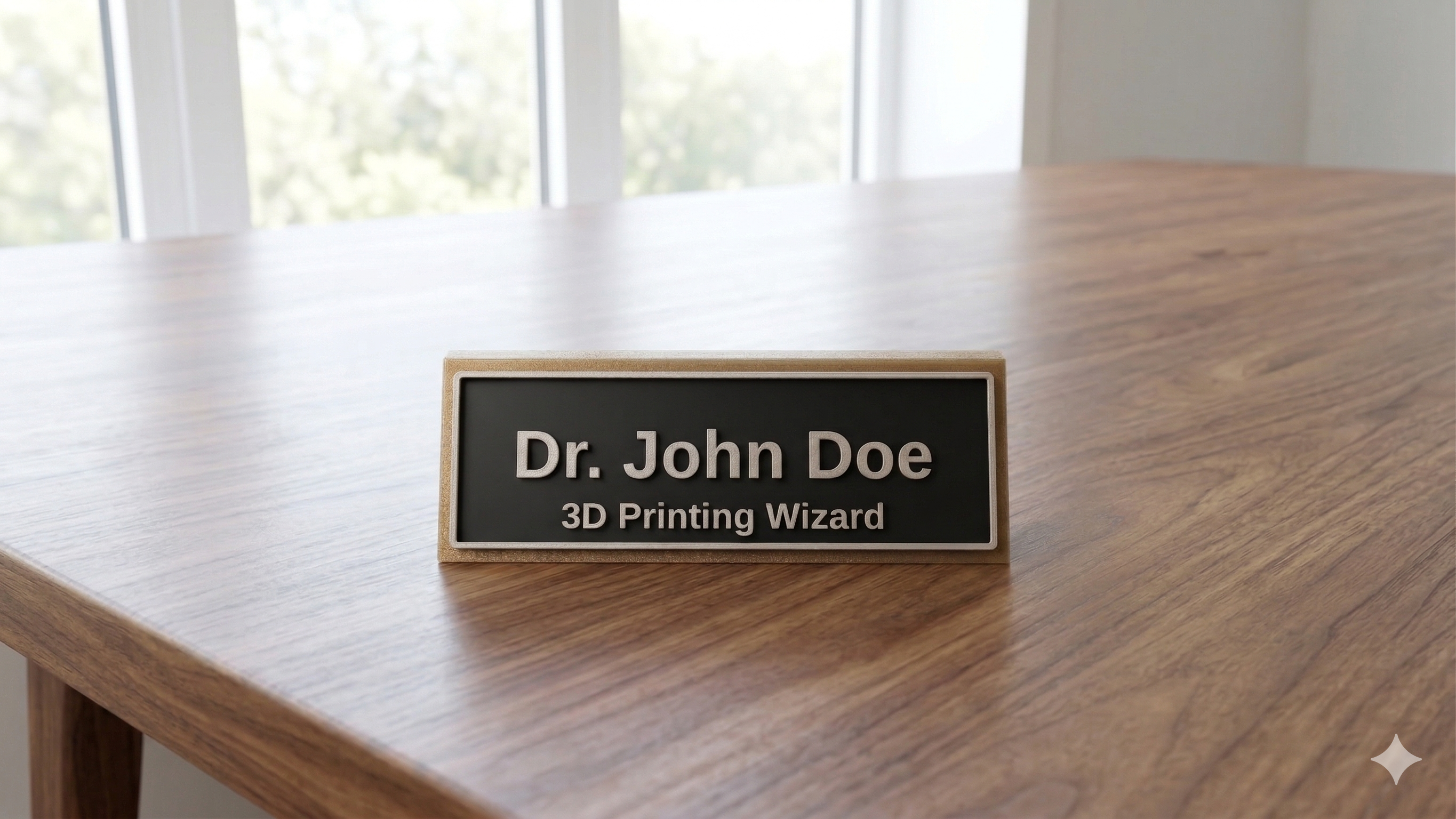 Miniatura 3 do modelo 3D Customizable/Parametric Desk Nameplate