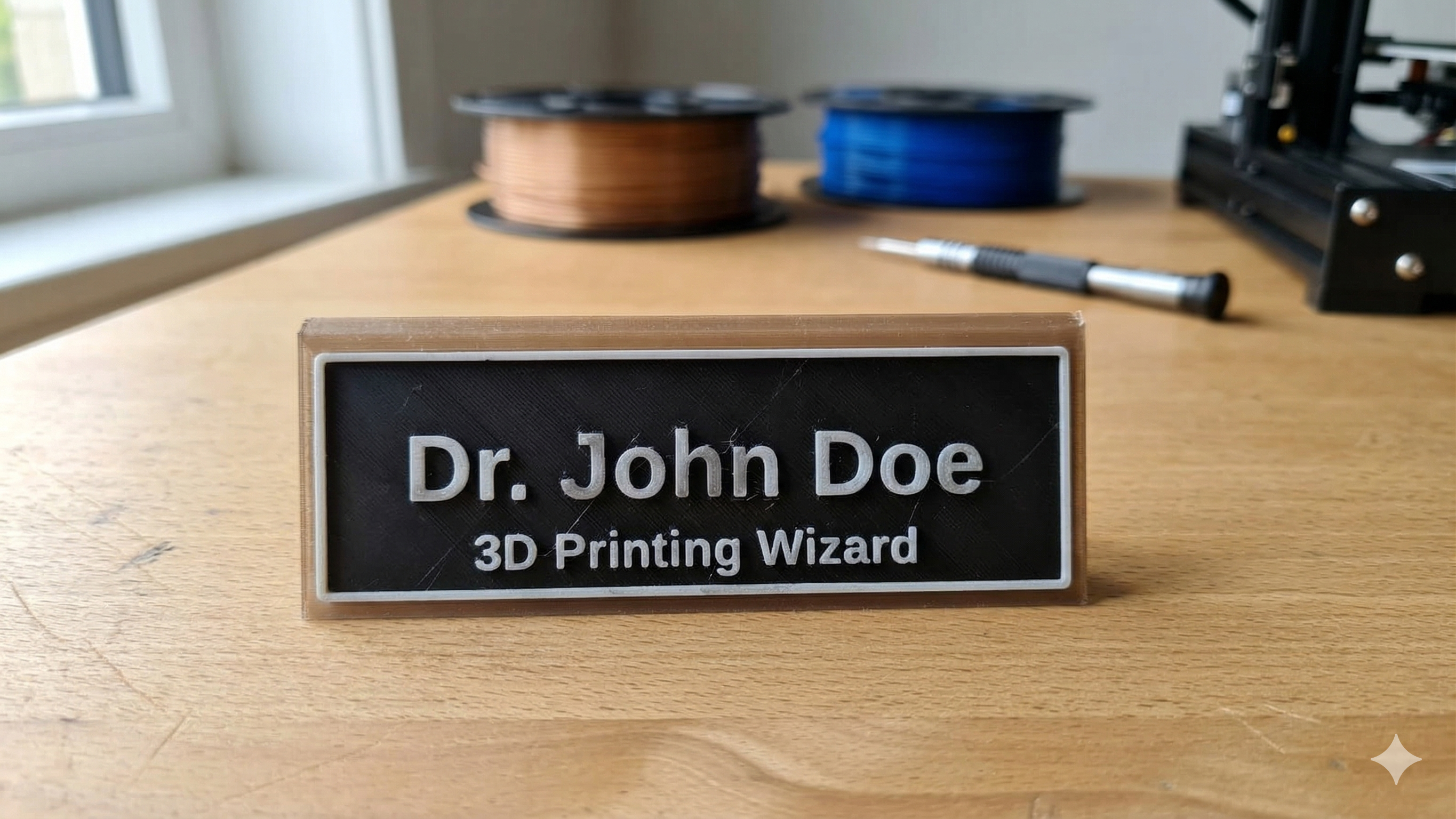 Miniatura 1 do modelo 3D Customizable/Parametric Desk Nameplate