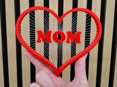 Mother’s Day 3D Heart with “MOM” String Art