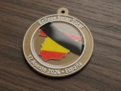 TOTAL SOLAR ECLIPSE IN SPAIN - KEYCHAIN -