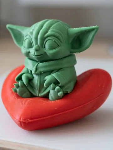 Accesorio para impresora 3D: Cute Grogu Baby Yoda on Heart Pillow NO AMS! — vista de referencia 2