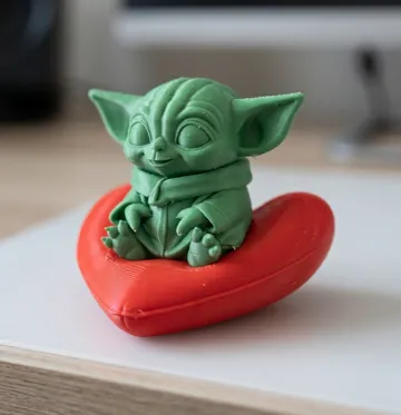 Accesorio para impresora 3D: Cute Grogu Baby Yoda on Heart Pillow NO AMS! — vista de referencia 3