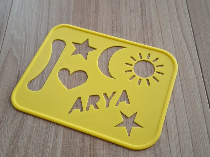 STENCIL PER DISEGNO CON NOME E FORMINE 