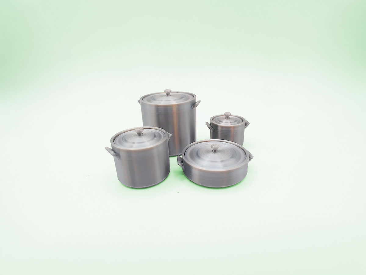 Simple Cooking Steel Pots Set 1:12 1:18 1:6 - 1
