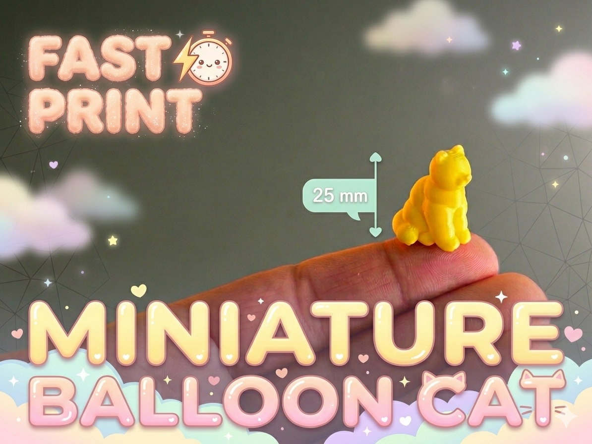 Tiny Mini Balloon Cat | Ultra Fast Print 