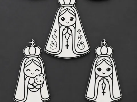 Letrero o emblema decorativo: Nossa Senhora Aparecida – Cute Coloring Paint Kit — referencia de MakerWorld