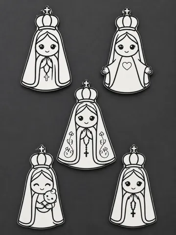 Letrero o emblema decorativo: Nossa Senhora Aparecida – Cute Coloring Paint Kit — vista de referencia 2