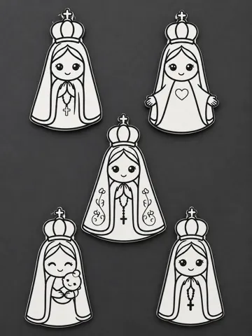 Letrero o emblema decorativo: Nossa Senhora Aparecida – Cute Coloring Paint Kit — vista de referencia 3