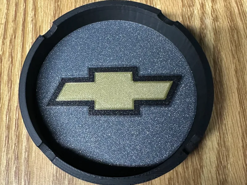 Removable base ash tray, Chevy Logo