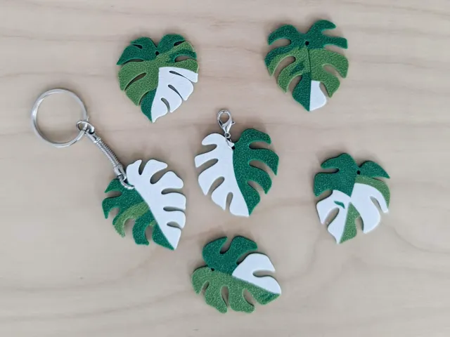 Monstera variegata earrings / keychains