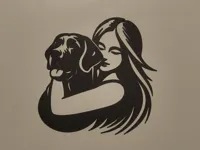 Déco murale femme et chien — photo 1
