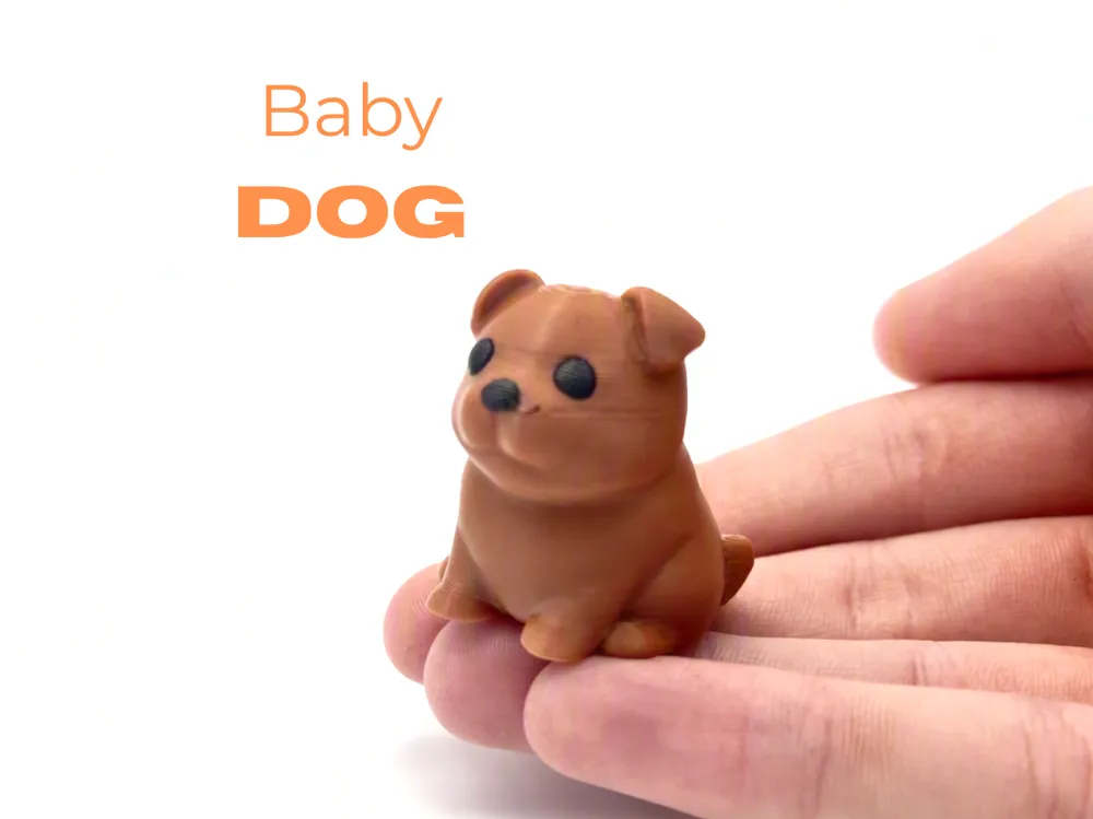 Modelo para impresión 3D: Cute Dog Print In Place Mini. Referencia del modelo original.