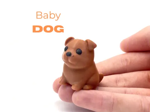 Modelo para impresión 3D: Cute Dog Print In Place Mini — referencia de MakerWorld