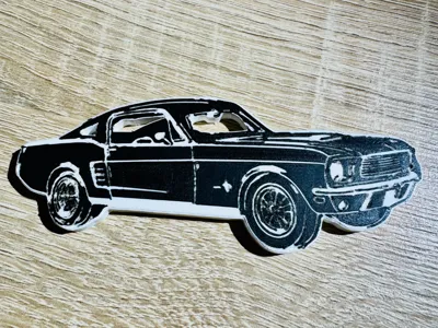 Classic Ford Mustang Fastback –Minimalist Wall Art