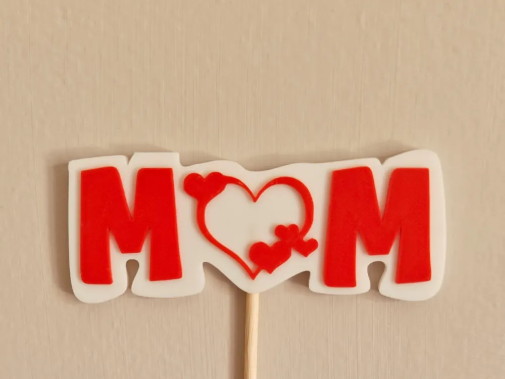 Mother’s Day Cake Topper “MOM” with Heart – Elegan - Free 3D Print ...
