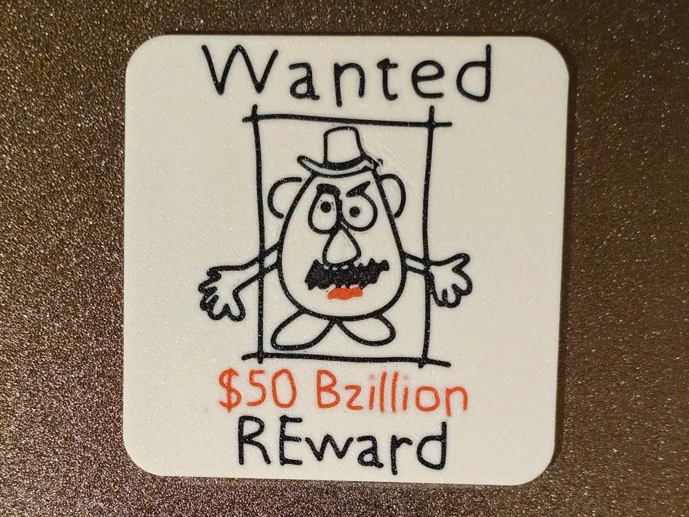 Toy Story Mr Potato Head Wanted Coaster by neilault MakerWorld