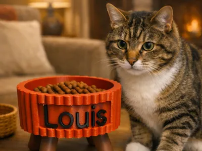 Personalized Cat's Food Bowl with Name