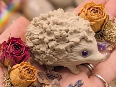 Hedgehog in Bloom Elegant Floral Hedgehog Figurine