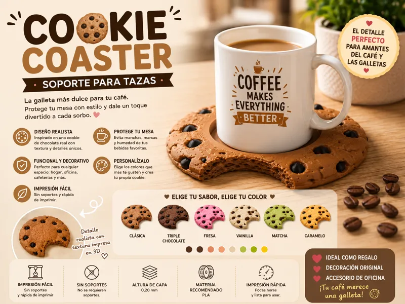 Cookie Coaster – Soporte Taza Galleta Cookie