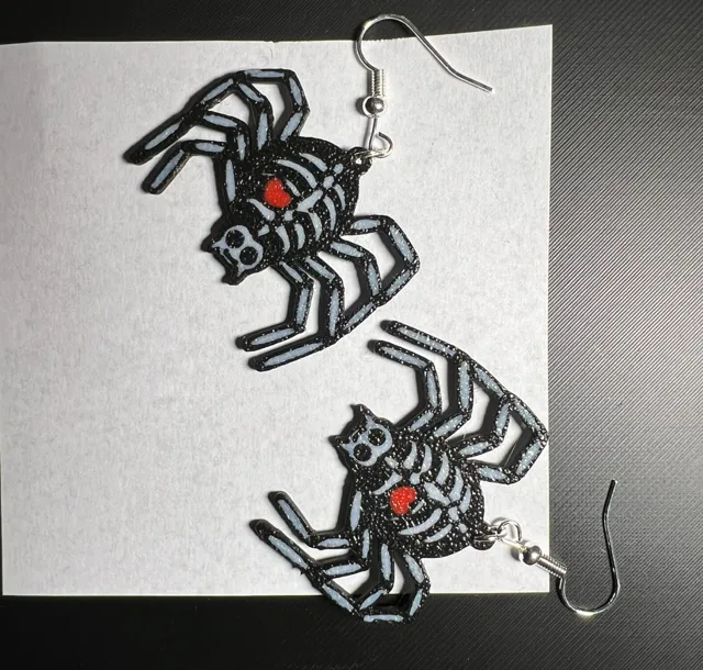 Spider Skeleton Earring Halloweem