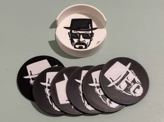 Breaking Bad Coasters + Storage Holder 2-Color AMS
