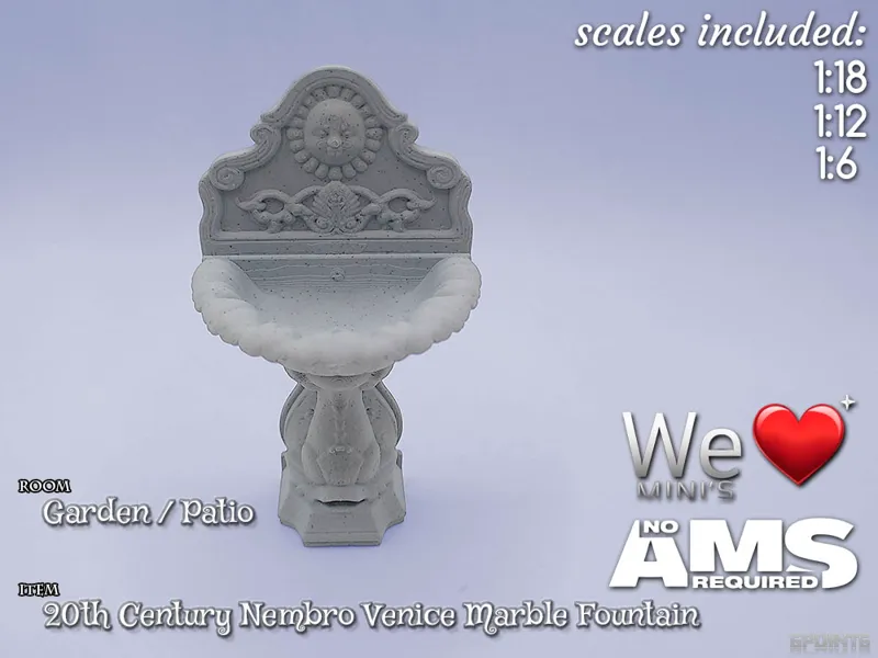 WLM - 20th Century Nembro Venice Marble Fountain